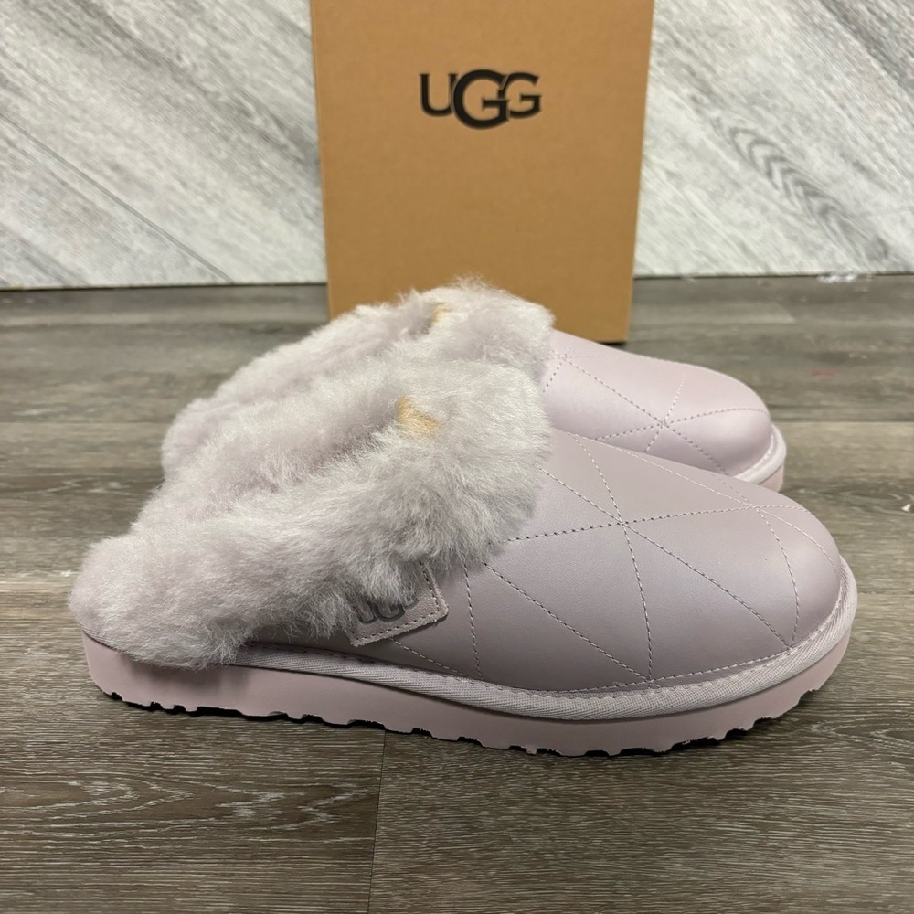 UGG Women's Gray Fur-Lined Slippers